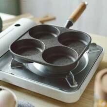 Cast Iron Egg Frying Pan, Egg Cooker Pan, Egg Pot With Flat Bottom For Frying Eggs, Pancake, Omelet, Steak - Black - View 2