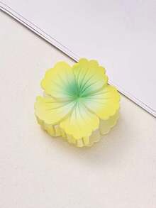 1pc Floral Shaped Hair Clip, Ombre Gradient Hair Accessory, Durable Plastic, Sweet & Cute Women's Beach Holiday Accessory, Suitable For Outings And Festivals Elegant Claw Clip Winter Hair Clutch