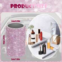 1 Paquete de Soporte Vertical para Coche, Soporte Brillante para Bálsamo Labial Aislante, Accesorios de Coche con Rhinestones para Mujeres, Adecuado para la Mayoría de Vehículos.