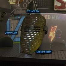 áscara LED para niños y adultos,áscara de regalo LED de Halloween con sensor de gestos, 50 opciones de cara - Recargable-básico - Ver 2