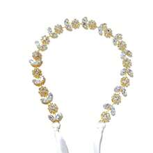 1 pieza Diadema con brillantes de rhinestone, diadema nupcial con organza para mujeres, tocado para fiesta de boda