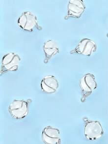 2025 Silberton Käfig Anhänger mit Glasperlen - Verschiedene Größen DIY Schmuckherstellung Charms, Vintage Stil Bastelzubehör für Halsketten, Ohrringe und Accessoires, einzigartiges Schmuckkomponenten Set, perfektes Geschenk für Bastler und Schmuckdesigner