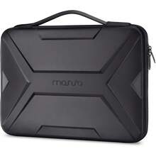 Funda para portátil de 15.6 pulgadas, protector impermeable y a prueba de golpes, bolsa de computadora de EVA con diseño artístico geométrico y asa, compatible con MacBook Pro 16, HP, , ASUS Notebook, negro - Negro - Ver 6