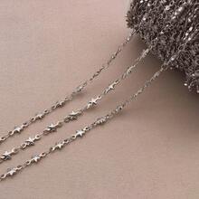 1 metro Cadenas de acero inoxidable con diseños de estrella, corazón y cruz a granel - Suministros para hacer joyas DIY y accesorios