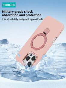 Koolife 1pc 360° Rotating Bracket Phone Case, Shockproof Air Cushion Full Protection, Liquid Anti-Slip PC+TPU Material, Independent Buttons, Suitable For IPhone 17 ProMax/17/17 Pro/17 Air/15/15 Plus/15 Pro/15 ProMax/16/16 Plus/16 Pro/16 ProMax/16e