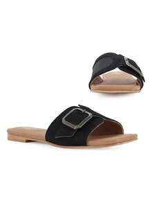 Women Flat Sandals - Black - View 9
