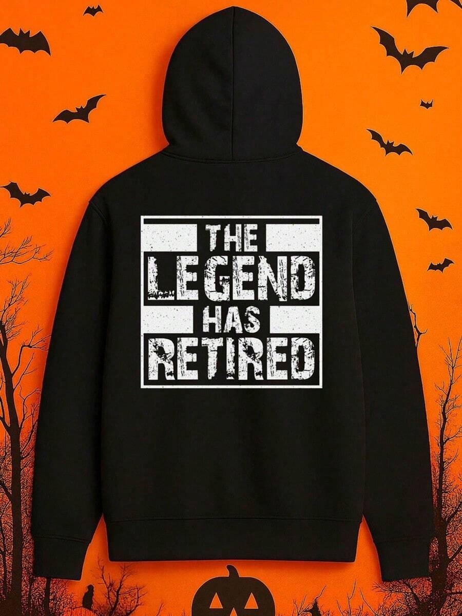 1-Pack Men's Funny Retirement Saying Hooded Sweatshirt - The Has Retired Graphic Pullover, Black With White Lettering, Machine Washable Regular Fit Long Sleeve Hoodie With Pocket, All-Season Casua,Fall Hoodies,Men's Fall Clothes,Street Wear,Halloween,Mens Hoodies,Y2k Clothes,Jesus Hoodie,Thanksgiving Day,Nightmare Before Christmas,Christmas - 黑色 - 查看 1