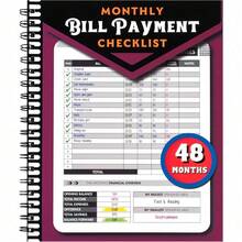 Monthly Bill Payment Checklist: Hard Cover Bill Tracker Notebook (8"X10"), 4-Year Planner With 960 Records - Plum - View 10