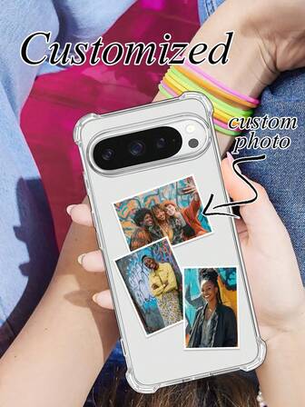 1 st. anpassat fotostötsäkert transparent skyddande telefonskal lämpligt för Pixel 9 Pro/9 Pro XL/9A/Pixel 8 Pro/7 Pro XL/6A-serien, personligt, unikt, idealisk present till pojkvän, flickvän, familj, vänner, par, husdjursälskare, födelsedag, examen, bröllop, jul, halloween, vinter, bal, höst, mors dag, fars dag, telefonskal, telefontillbehör