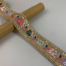 1 pieza de cinta de encaje bordada con flores, 1/5 yardas de adorno de tela para manualidades DIY, suministros de costura, decoración del hogar, envoltura de regalos, cintas de encaje para manualidades