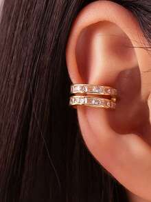 简约银色/金色夹式耳环，女士无耳洞夹式耳环，无需耳洞即可佩戴，耳骨夹式耳环 - 彩色 - 查看 14