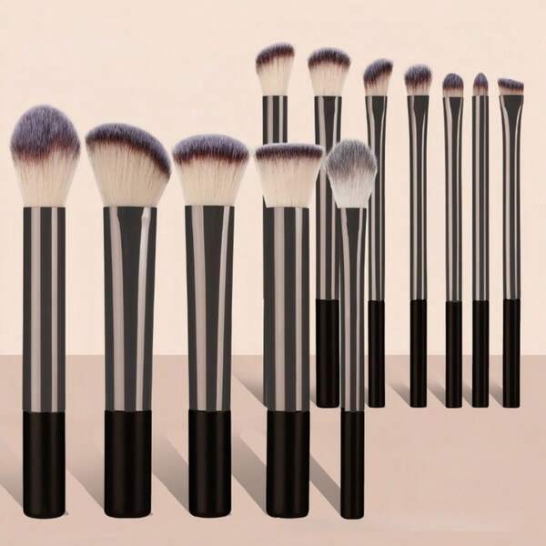 12pcs Professional Makeup Brush Set, High-Quality Face Makeup Tools Including Foundation Brush, Blush Brush, Eye Brushes, Suitable For Beginners, Portable Travel Makeup Brush Kit, Great Gift For Women