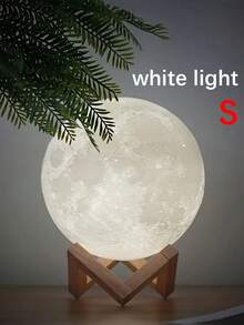 1pc 3D Lunar Bedlight, LED Lunar Children's Night Light, Battery Powered, 3D Printed With Bracket Lunar Light, Bedroom Bedlight, Suitable For Indoor, Bedroom, Living Room, Room, Office - Multicolor - View 19