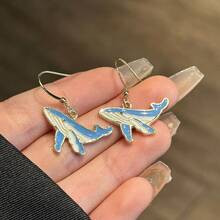 Cartoon Earrings  Cool Quirky Personality Whale Fashion Versatile Ear Hooks For Women - Cute Women's Accessories - 1 Cặp - Xem 4