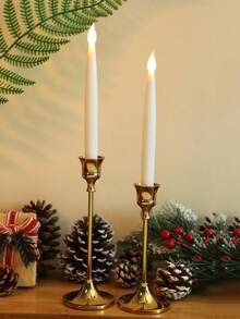 2/3/4件家居装饰棒LED仿真电子蜡烛灯，房间桌面装饰无烟蜡烛灯，节日装饰，派对装饰，婚礼装饰电子蜡烛灯，圣诞装饰蜡烛灯 - 黃光 - 查看 5