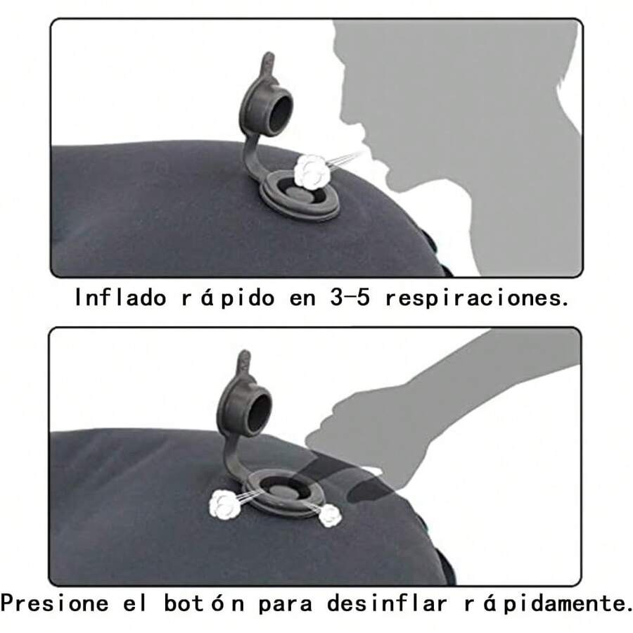 Azuldimen Almohadas inflables ultraligeras para Acampar: Almohada ergonómica comprimible para Soporte Lumbar y para el Cuello Mientras acampa, Hace mochileros, Caminatas (Azul) - Azul - Ver 1