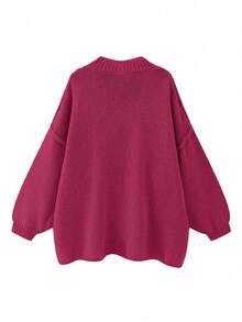 Áo cardigan dệt kim kiểu dáng tối giản, thanh lịch, phong cách Hàn Quốc cổ điển dành cho nữ, thích hợp cho mùa xuân và mùa thu, phù hợp với công sở. - Màu tím - Xem 5