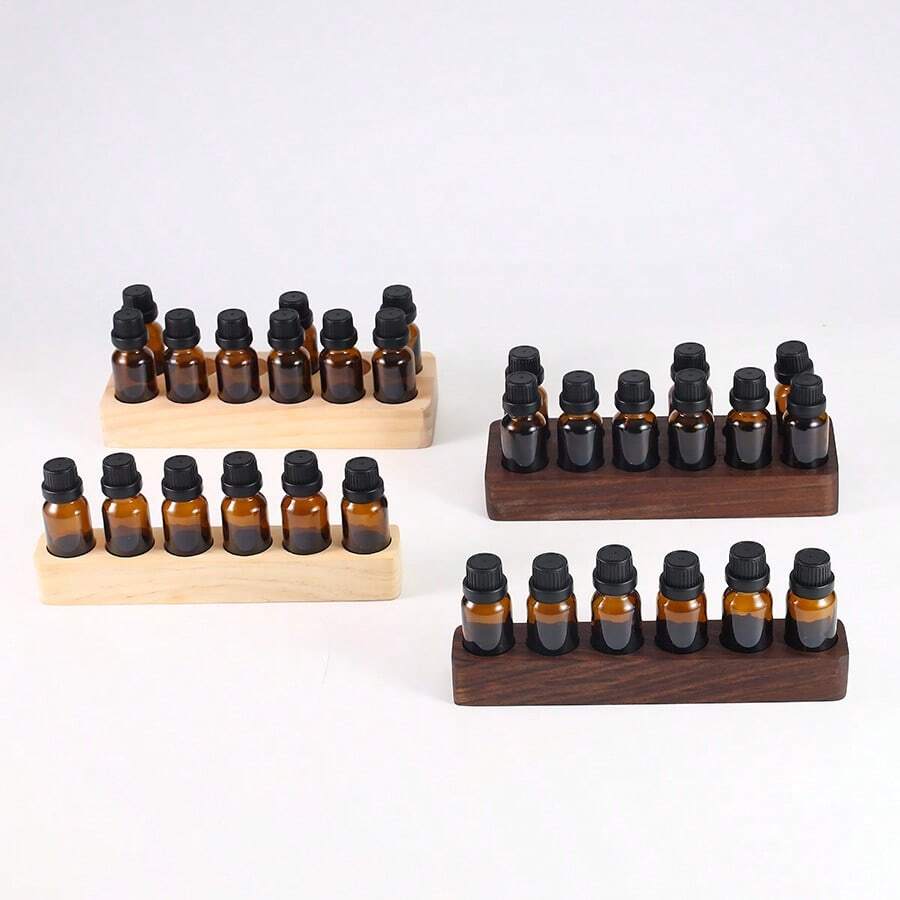 Black Walnut & Pine Essential Oil Bottle Storage Box, Simple & Fashionable Aromatherapy Display Shelf