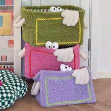 سلة تخزين كرتونية قابلة للطي على طراز Ins مناسبة لتخزين مختلف الوجبات الخفيفة والألعاب