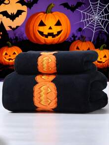 2条/1条珊瑚绒童话黑色邪恶南瓜浴室装饰毛巾，柔软吸水不掉毛男女通用沙滩/浴巾，大尺寸，适合家庭、户外泳池、午睡毯、美容院浴巾、酒店运动、家居用品、毛巾、护肤浴巾 - 多色 - 查看 4