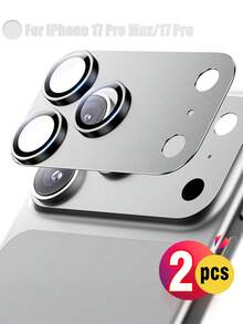 ZYONS 2pcs Camera Lens Protector For IPhone 17 Pro Max - Premium 9H Tempered Glass, Strong Adhesive | Compatible With Phone Cases | Anti-Scratch, Anti-Fingerprint, Anti-Dust | Full Coverage Protection Against Scratches And Impacts | High Transparency Lens Cover, Maintains Original Photo Quality | Ideal Halloween Gift For Family, Friends And Mobile Photography Enthusiasts, Available In Cosmic Orange/Silver/Blue - Multicolor - View 3