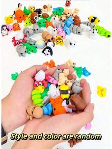 [Juguetes de animales coloridos] Conjunto de 5/10 piezas de juguetes de animales en miniatura impresos en 3D de colores vibrantes | Perfecto para calendarios de adviento navideños, regalos de fiesta y rellenos de calcetines, fabricados con material PLA con enlaces a presión móviles Figuras de animales impresas en 3D, juguetes flexibles articulados para fidget, decoración de escritorio linda, regalos de fiesta, rellenos de bolsas de regalo