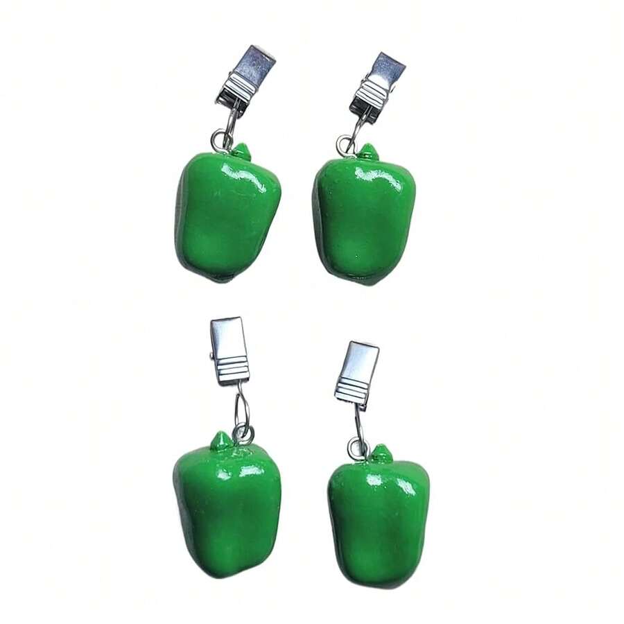 Home Set Of 4 Green Capsicum Resin Tablecloth Weights Clips Green Capsicum Handicraft Tablecloth Clamps Pack Of 4{"Color_name":"GreenCapsicum"} - 多色7 - 查看 1