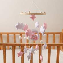 Handmade Baby Sheep & Star & Moon Bed Bell, Baby Mobile Crib, Cute Animal Shaped Toys, Educational, Improve Hand-Eye Coordination, Prevent Myopia, Nursery Room Decor, Mixed Colors, Newborn Rattle Toys, Best Gift For Parent-Child Interaction, Birthday, Christmas