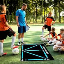 Tapete Ejercicio de Futbol Silenciosa y Antideslizante, 90 * 60CM Tapete de Entrenamiento con Pisadas de Fútbol, Mejora Control del Balón, Equilibrio y Coordinación - Estilo A - Ver 5