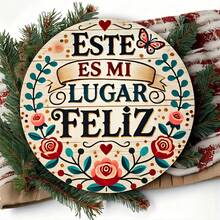 1/400 件西班牙木制标牌 - 这是我的快乐之地 | 非常适合房间、墙壁、餐厅、酒吧、咖啡馆和农舍装饰 | 复古风格木牌，非常适合房间装饰、节日装饰、厨房装饰、家居装饰 - 米色 - 查看 7