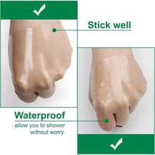 透明薄膜敷料，10片装防水伤口绷带粘性贴片，淋浴伤口覆盖贴片，纹身术后护理绷带 - 彩色 - 查看 4