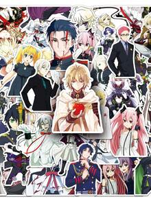 50pcs Anime Stickers, The Seraph Of The End Stickers, Anime Decor, Anime Merchandise, Cool Stickers, Anime Decoration, Anime Gift, Anime Toys, Waterproof Vinyl Stickers For Laptop, Phone, Car, Skateboard, Water Bottle, Scrapbook, Computer, Notebook - A - View 2