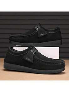 男士一脚蹬乐福鞋，透气防滑舒适休闲鞋 - 黑色 - 查看 7