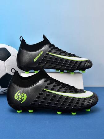 1 Pair Men's Football/Soccer Shoes, Suitable For Match & Training, Soft Outdoor Grass Field, Soft Ground, Professional Grip, Lace-Up, Non-Slip, Wear-Resistant, Olive Football Shoes, AG Studs, FG Football Shoes, Lightweight, High-Performance, Anti-Slip Design, High-Top Professional Football Boots, Factory Direct , Unisex, Women's Football Shoes