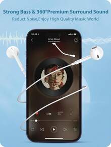 Type C Wired Earphones, 3.5mm Jack Round Plug, USB C Earbuds,Headphones Electronic Calls & Music Bass Stereo In-Ear Headphones Headset Compatible With Ipad/Pc