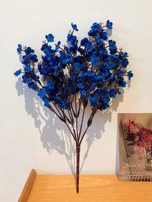 6支仿真花，星形花，迷你假花，蓝色仿真花，满天星假花，仿真新娘花束，适用于DIY婚礼装饰、派对装饰、家居房间装饰，仿真花枝，送给女性的礼物，妈妈的礼物，鲜花，花蕊，DIY，房间装饰，卧室装饰，植物，婚礼装饰，送给女朋友的礼物，花盒