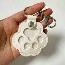 Cute Dog Paw Keychain, Cartoon Pet Hair Storage Leather Case Portable Pet Hair Memorial Keychain Pendant,Christmas,Christmas Decorations