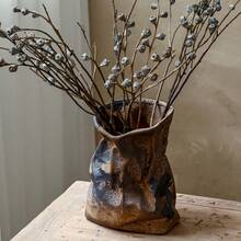 Jarrón de cerámica vintage, un diseño exquisito que presenta perfectamente una atmósfera elegante. Excelente contenedor para el cultivo de plantas, adecuado para cualquier arreglo floral. El diseño jaspeado único le otorga una belleza clásica, sirviendo como el portador perfecto para el arte floral, elevando el ambiente de su hogar u oficina. Decoración del hogar Decoración de la habitación Jarrón de flores Jarrón de vidrio