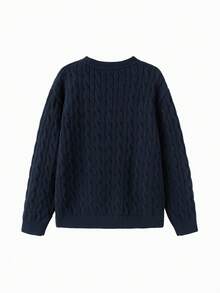 Balabala BalaOne 2025 冬季款男童毛衣，针织打底衫，可搭配家庭装 - 深藍 - 查看 5