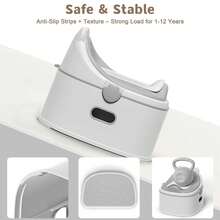 3-In-1 Toddler Potty Training Toilet Seat, Adjustable, Foldable Potty Chair Adapter With Ergonomic Design And Space-Saving Structure For Kids, Boys And Girls - 灰色 - 查看 6
