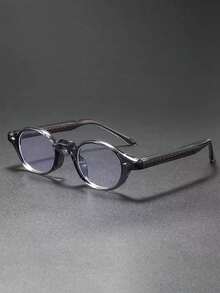 1pc Men's Round Frame Lightweight Decorative Glasses, Suitable For Casual And Formal Wear, Design, Unique Item, Must-Have For Accessory Collectors, High-Quality Lenses, Designer Edition - Multicolor - View 6
