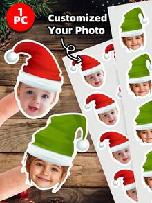 1-96pcs Customized Christmas Face Stickers | Christmas Gift Face Stickers | Gift Stickers | Customized Face Stickers | Christmas Gift | Face Stickers, Gift Stickers, Holiday Stickers, Customized Face Stickers, Face Photo Stickers - White - View 9