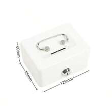 1PC Metal Cash Box With Key Lock, Note And Coin Safe Box, Portable Large Double Layer Cash Box With Fixed Coin Tray And 2 Keys, Money Tin Black.