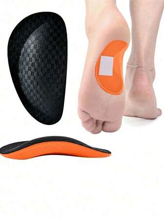 1pc Comfortable Memory Foam Insoles With Blue Arch Support - Breathable Shock Absorbing, Unisex Heel Pads, Suitable For Sports Shoes And Flats, Shoe Inserts