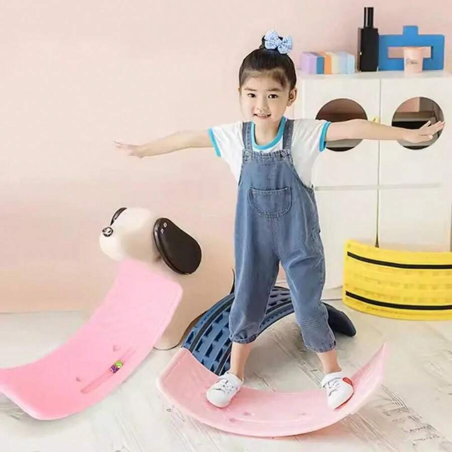 Wide Sensory And Multifunctional Rocking Board For Children - 粉色 - 查看 1