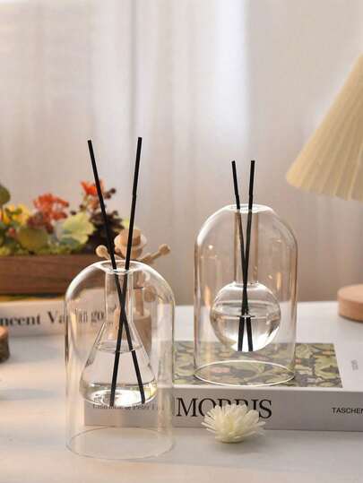 Ins Style Glass Aromatherapy Bottle Diffuser Bottle Indoor Clear Fireless Aromatherapy, Aromatherapy Bottle Indoor Room Bedroom Fragrance Ornament, Glass Diffuser Bottle , Reusable, Fireless, Great For, Home Decor, Personal Care Accessories, Empty Vases, Perfume, Essential Oils, Etc. (No Stick)