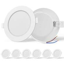 Aigostar Foco empotrable led techo,Iluminacion 9W equivalente 72W, Downlight Led Techo Redondo, 4000K Luz natural, Ojos de buey de led, Ф118-128mm, 6 pack - Redondo-9w-4000k - Ver 1