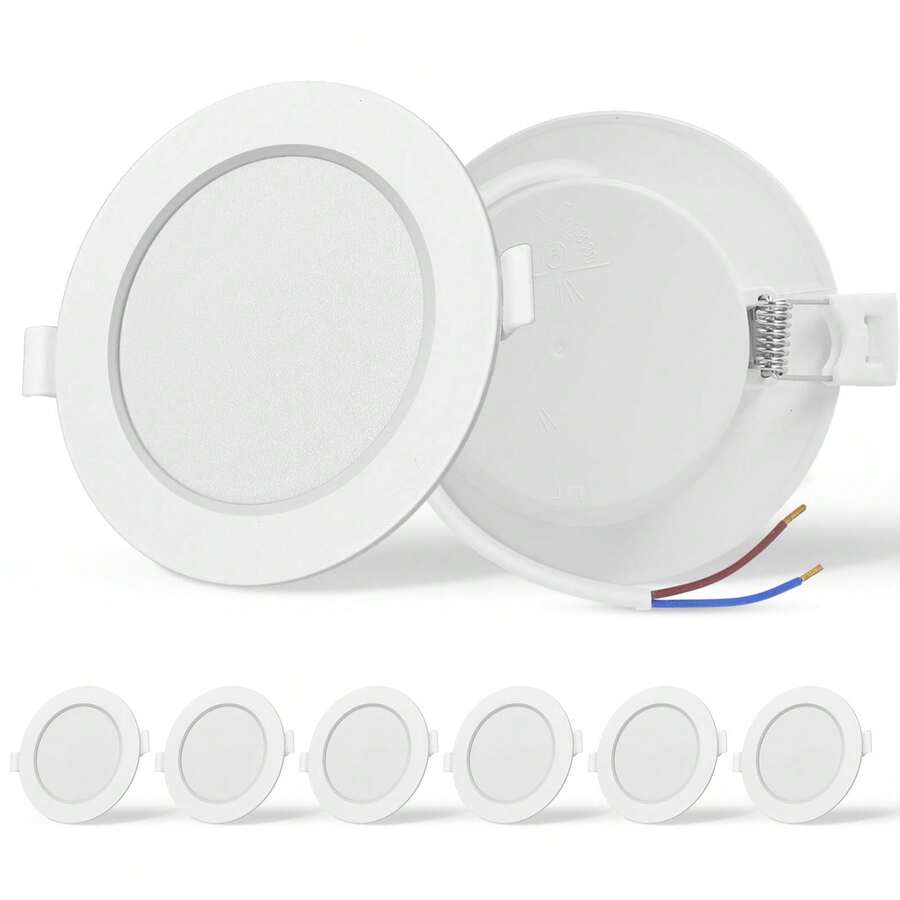 Aigostar Foco empotrable led techo,Iluminacion 9W equivalente 72W, Downlight Led Techo Redondo, 4000K Luz natural, Ojos de buey de led, Ф118-128mm, 6 pack - Redondo-9w-4000k - Ver 1