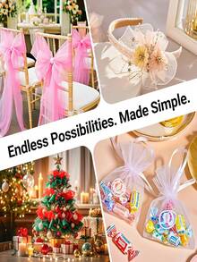 1pc DIY Crystal Organza Fabric, Lightweight Sheer Tulle Suitable For Bows, Ballet Tutus, Tablecloths, Gift Wrapping, Crafts Sewing