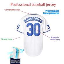 Kekambas Adolescent-Adult Gender Neutral Benny 'The Jet' Rodriguez 30 The Sandlot Bel Air Short Sleeve White Baseball Jersey Elastic Fabric - Delicate Embroidery Retro Sports Style,Fashionable, Casual, Loose Front Buckle, Suitable For Baseball And Casual Themed Activities Baseball Shirt